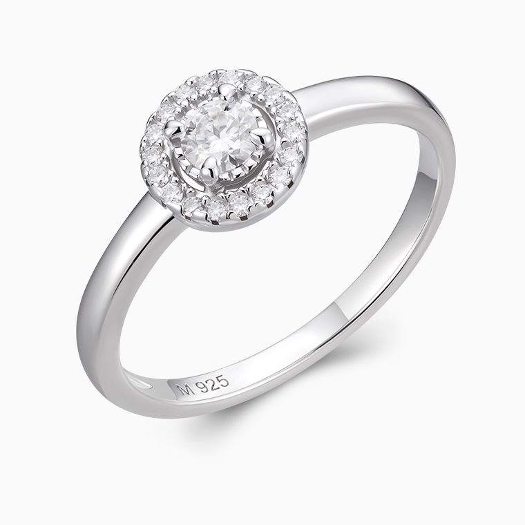 Shining Star Jewelry Round Moissanite Sterling Silver Halo Setting Jewelry Set Shining Star Jewelry Round Moissanite Sterling Silver Halo Setting Jewelry Set