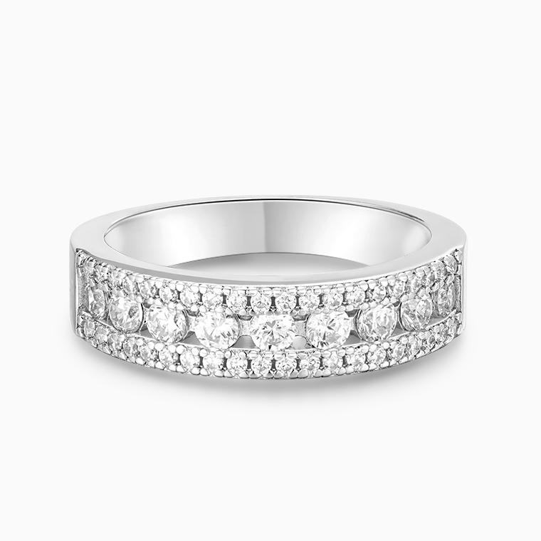 Shining Star Jewelry Moissanite Love Tokens Half Eternity Ring Gift For Women Shining Star Jewelry Moissanite Love Tokens Half Eternity Ring Gift For Women