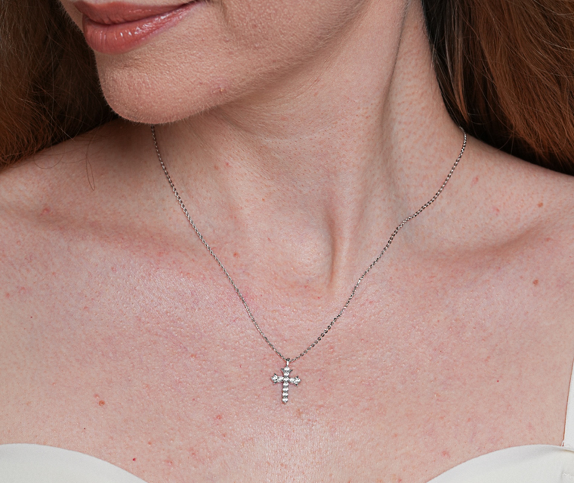 Shining Star Jewelry Adjustable Moissanite Gothic Cross Pendant Fine Necklace Shining Star Jewelry Adjustable Moissanite Gothic Cross Pendant Fine Necklace