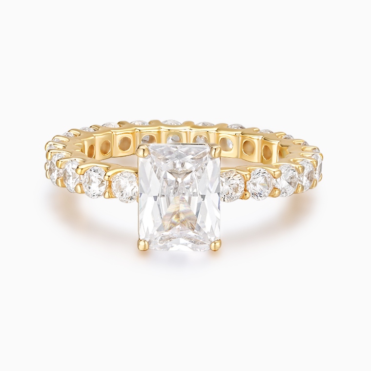 Shining Star Jewelry Luxury Big Main Stone Diamond Emerald Cut Tennis Ring Women Shining Star Jewelry Luxury Big Main Stone Diamond Emerald Cut Tennis Ring Women