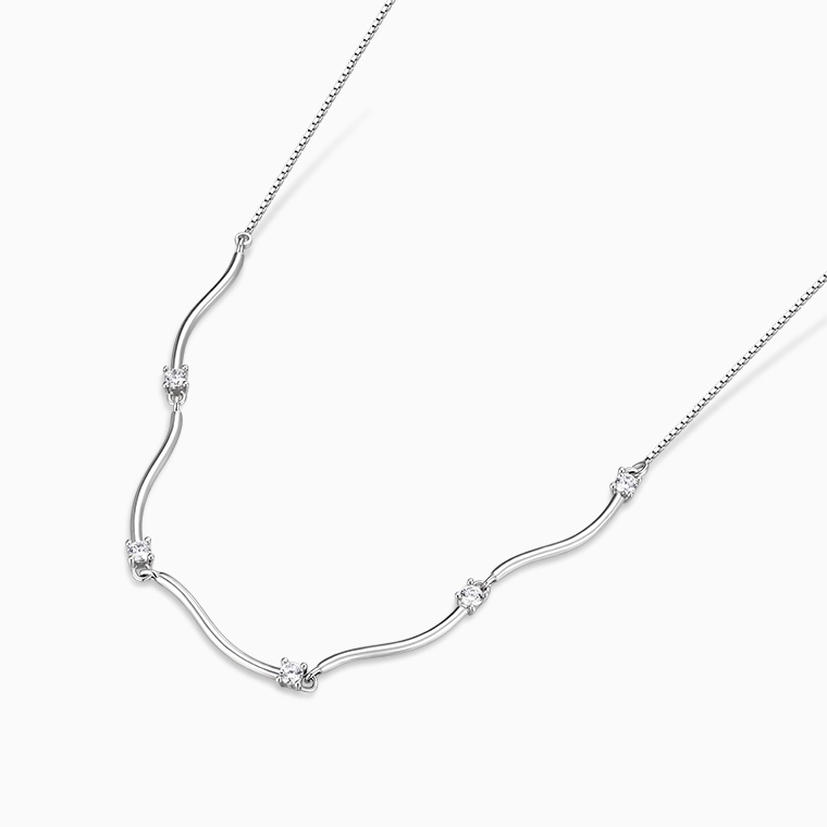 Shining Star Jewelry Women's Adjustable 925 Sterling Silver Zircon Fine Necklace Shining Star Jewelry Women's Adjustable 925 Sterling Silver Zircon Fine Necklace
