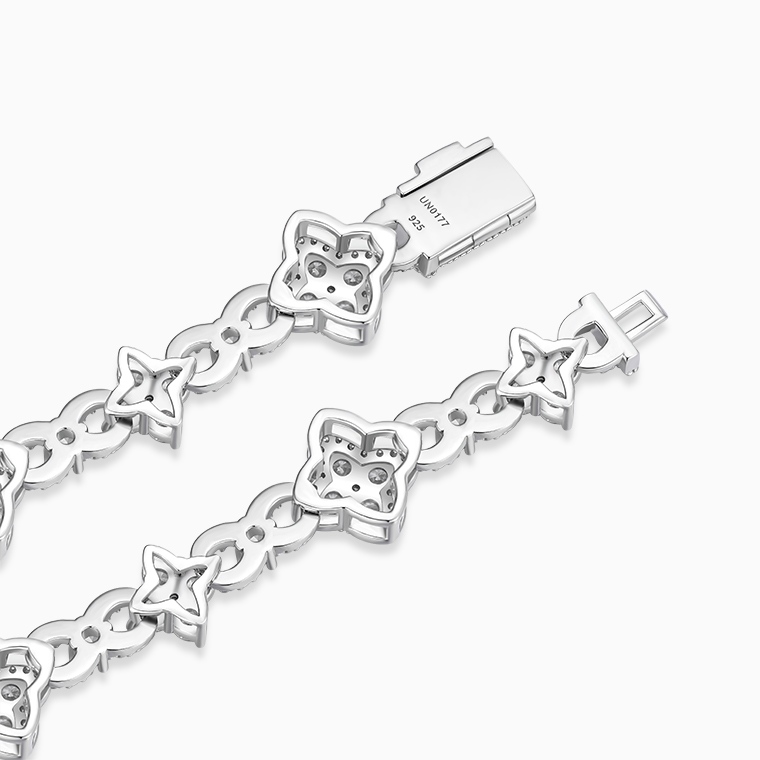 Shining Star Jewelry Hiphop Iced Out CZ Four Leaf Clover Infinity Necklace Women