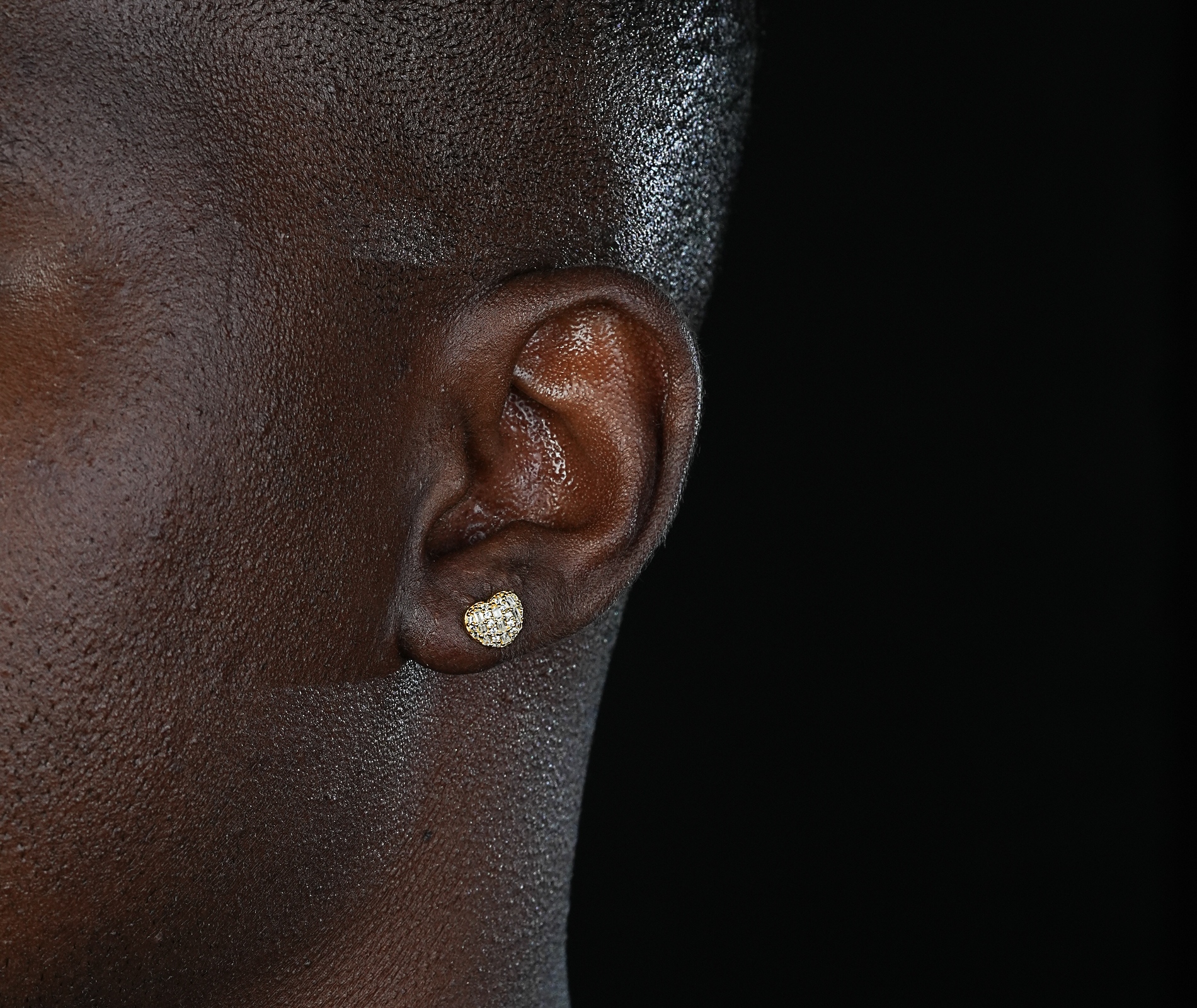 Shining Star Jewelry Classical Cubic Zirconia Hip Hop Heart Shape Stud Earrings