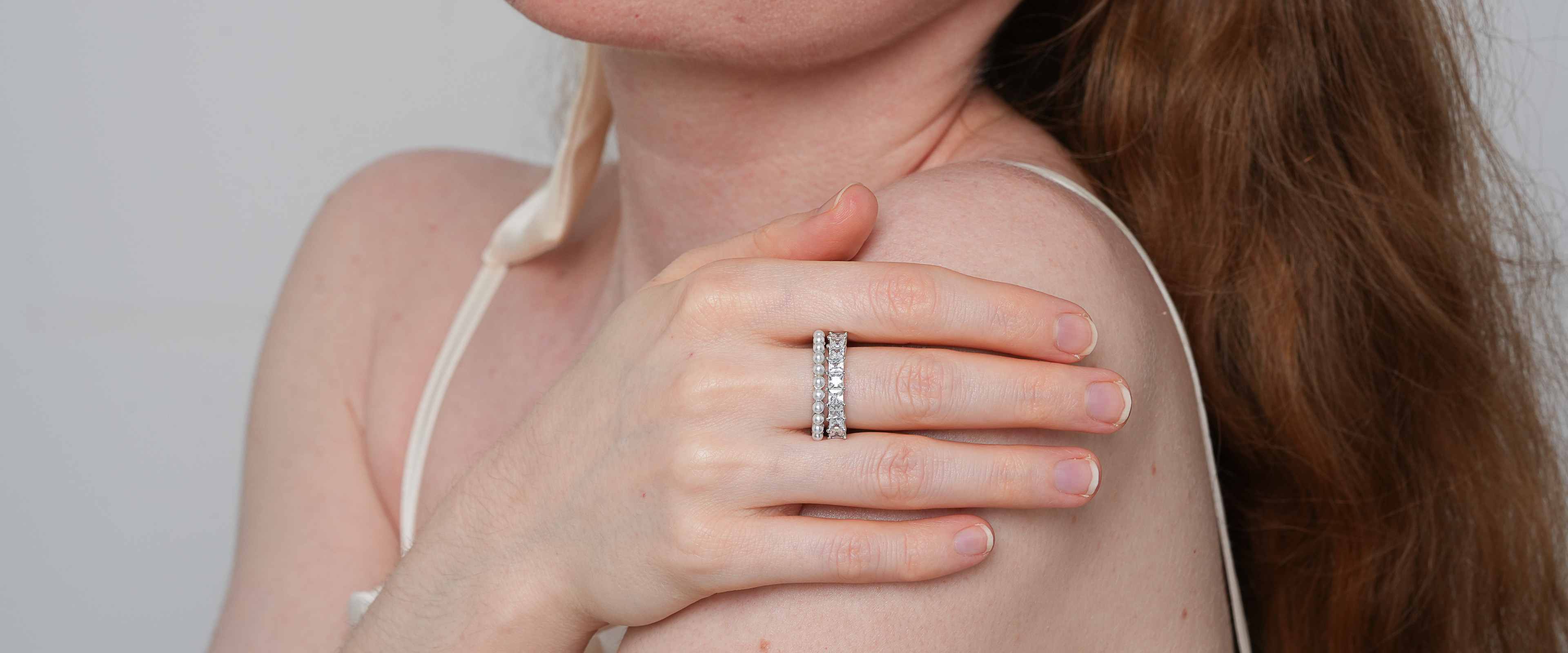 Shining Star Jewelry Luxury Pearl Zircon Princess Cut Sparkling Open Ring Women Shining Star Jewelry Luxury Pearl Zircon Princess Cut Sparkling Open Ring Women