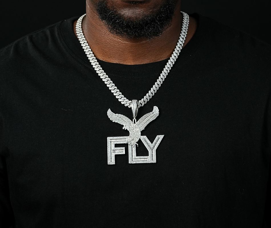 Shining Star Jewelry Custom Hip Hop Animal Eagle Baguette Diamond Letter Pendant