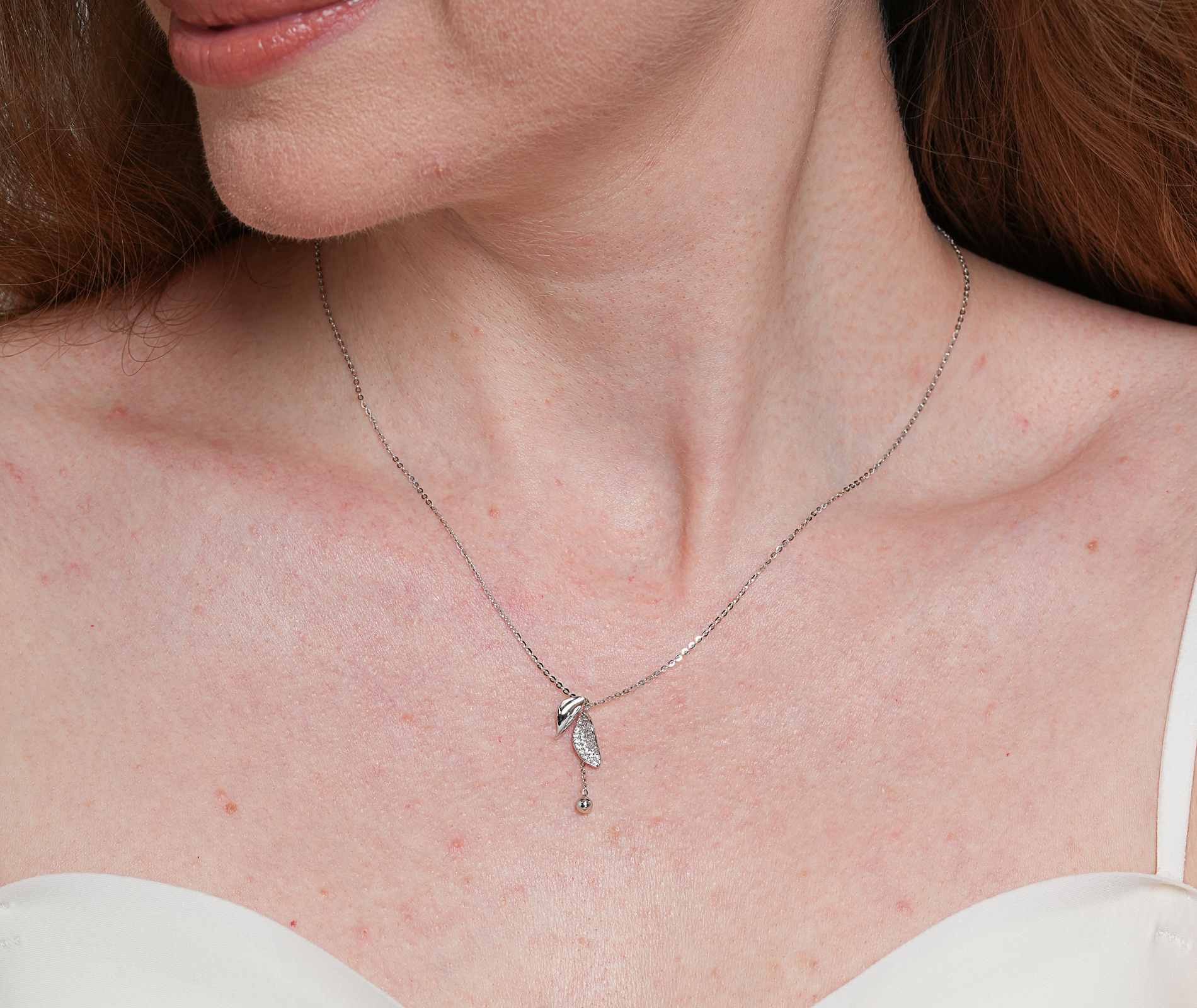 Shining Star Jewelry Adjustable CZ 925 Silver Leaves Pendant Fine Necklace Women Shining Star Jewelry Adjustable CZ 925 Silver Leaves Pendant Fine Necklace Women