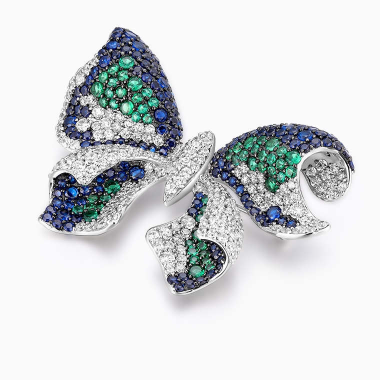 Shining Star Jewelry Women's 925 Sterling Silver Colored Zircon Butterfly Brooch Shining Star Jewelry Women's 925 Sterling Silver Colored Zircon Butterfly Brooch
