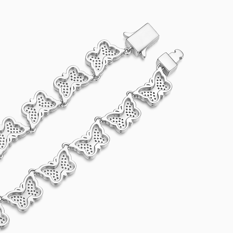 Shining Star Jewelry Fashionable Silver Iced Out Moissanite Butterfly Necklace Shining Star Jewelry Fashionable Silver Iced Out Moissanite Butterfly Necklace