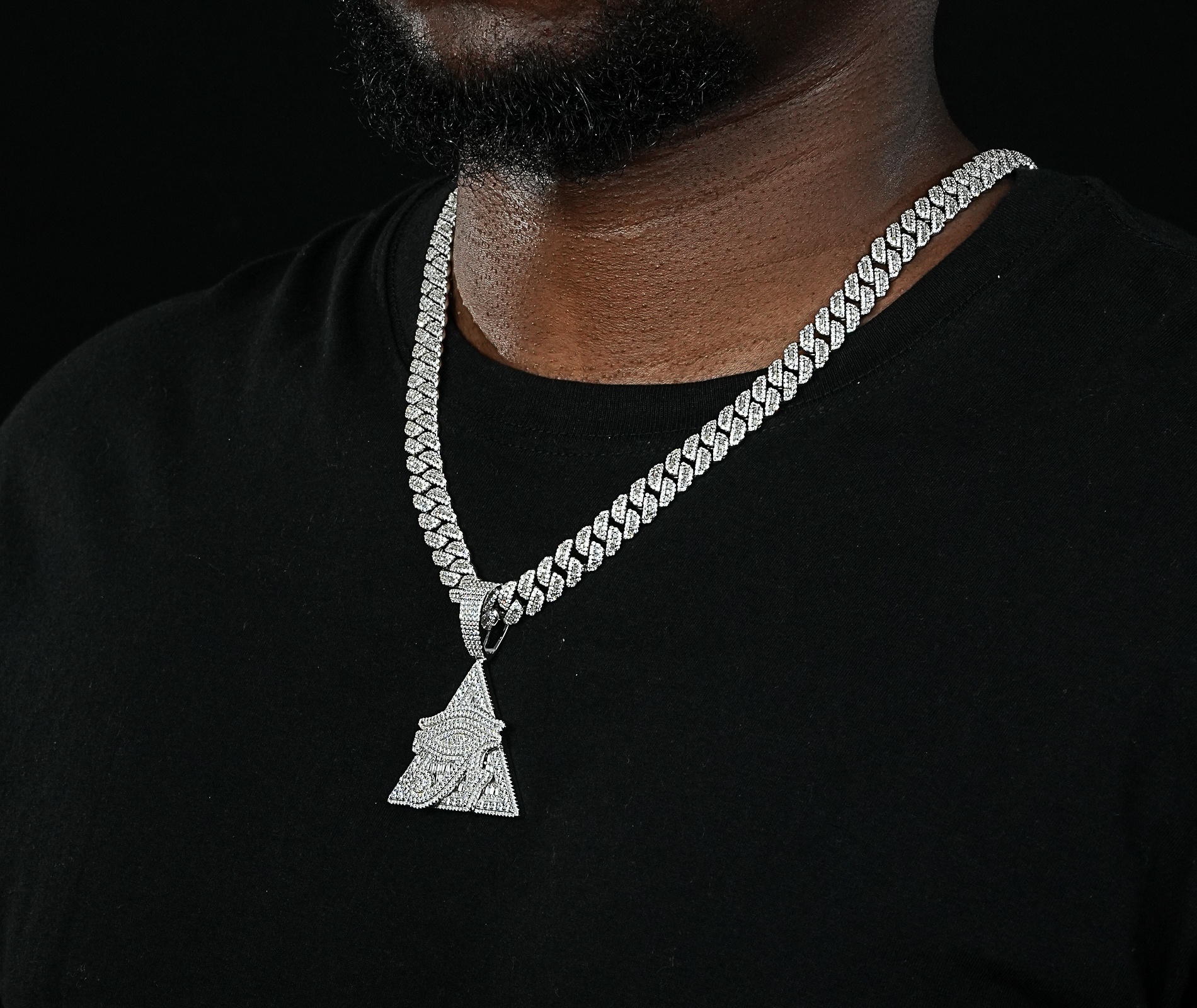 Shining Star Jewelry Hiphop Allah Luxury Zircon 925 Silver Pendants Jewelry