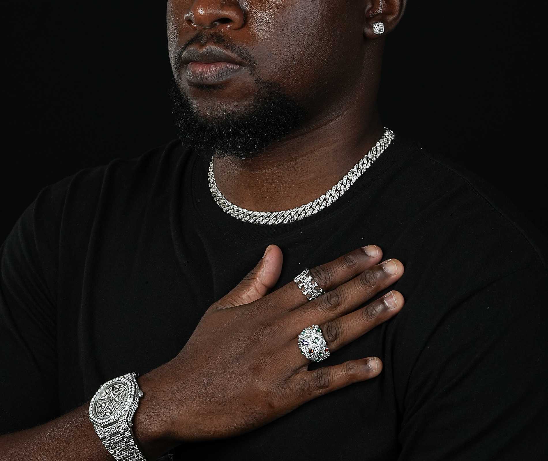 Shining Star Jewelry 14mm Sterling Silver Iced Out VVS Moissanite Cuban Necklace Shining Star Jewelry 14mm Sterling Silver Iced Out VVS Moissanite Cuban Necklace