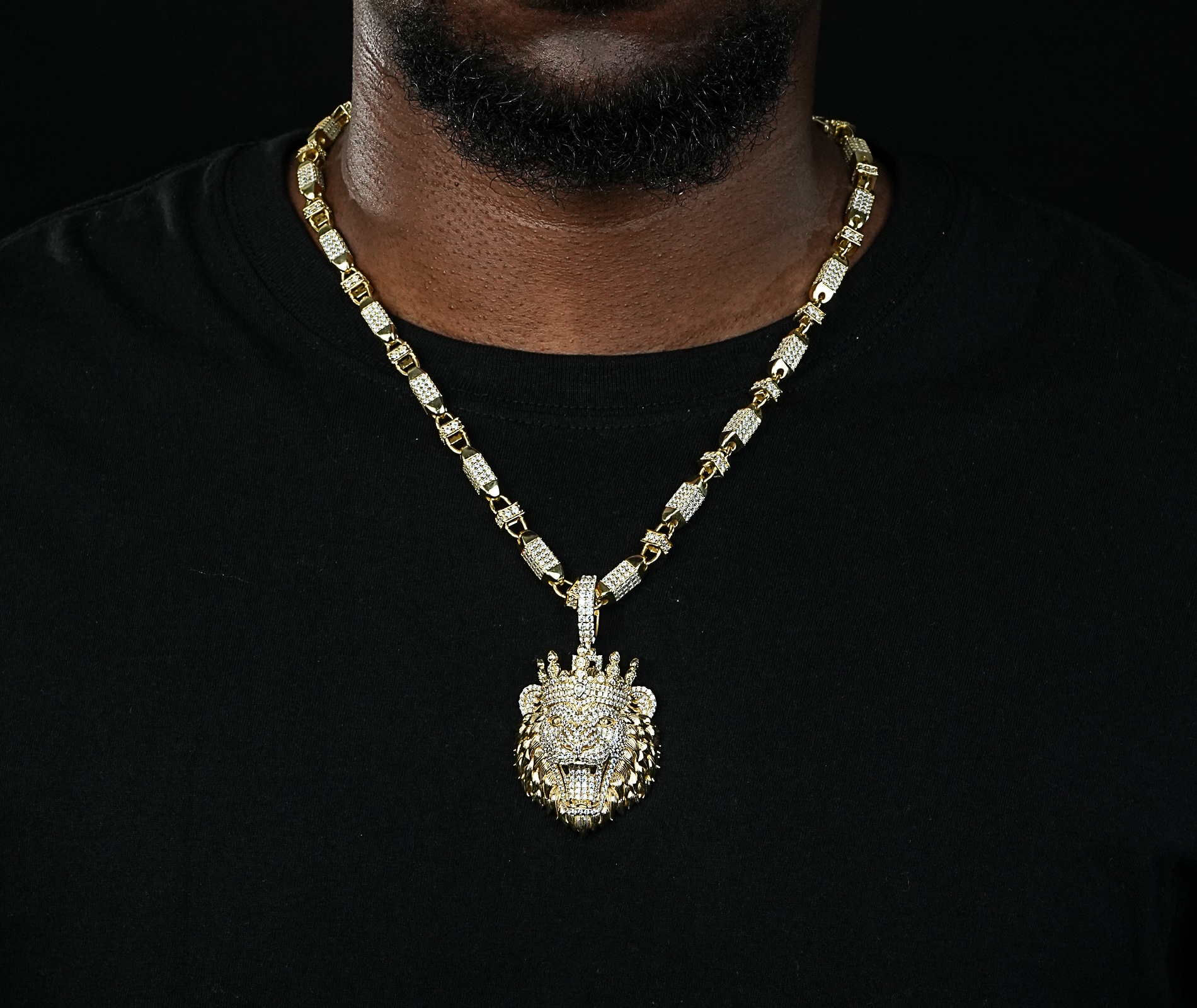 Shining Star Jewelry Hip Hop Jewelry Moissanite Diamond Lion King Pendant