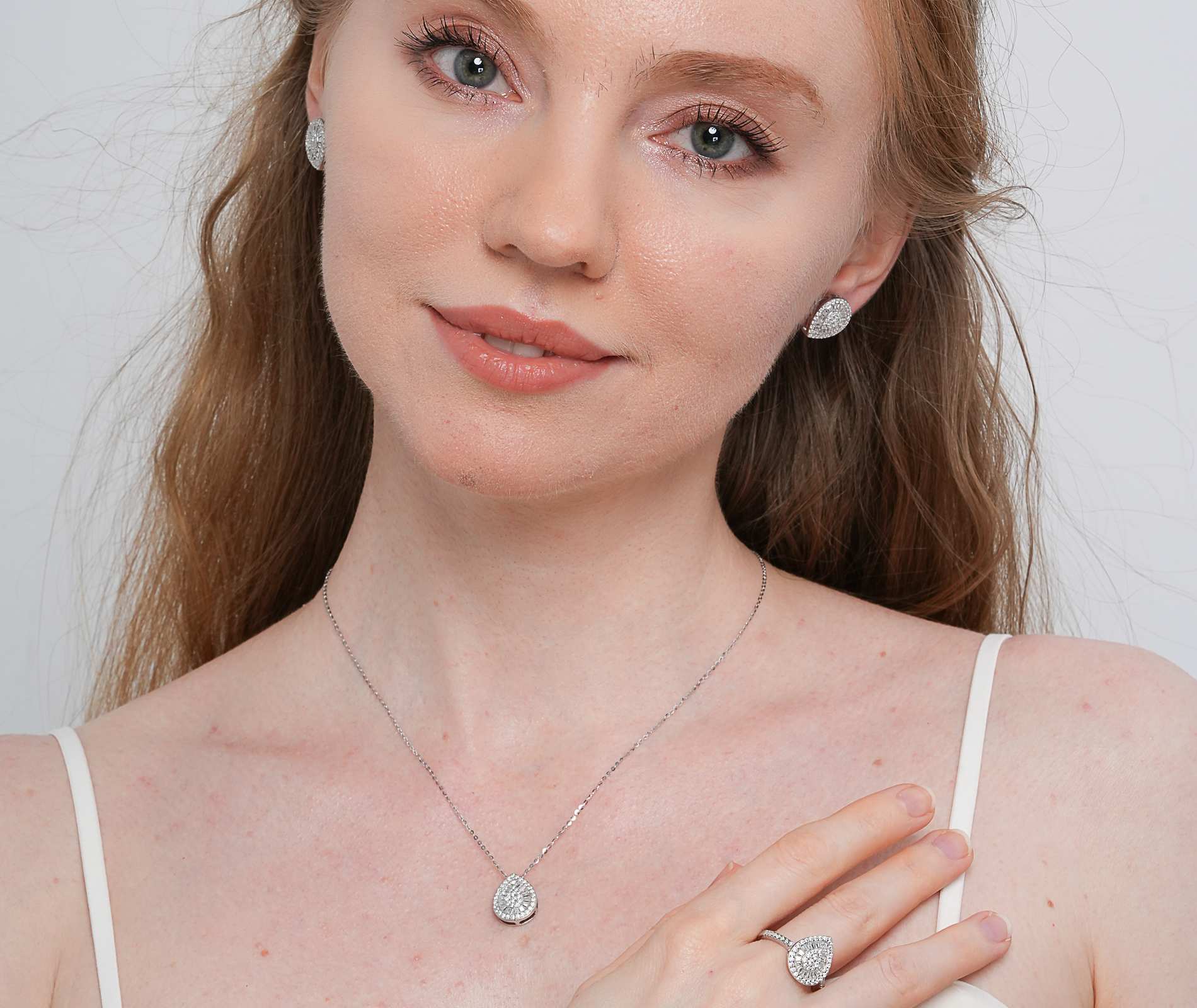 Shining Star Jewelry Ice Out Jewelry Sets Necklace Earrings Rings 3Pcs Set Shining Star Jewelry Ice Out Jewelry Sets Necklace Earrings Rings 3Pcs Set