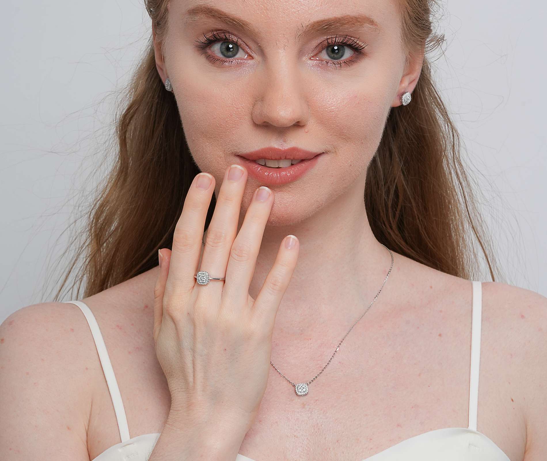 Shining Star Jewelry Women Halo Moissanite Silver Set For Wedding Party Jewelry Shining Star Jewelry Women Halo Moissanite Silver Set For Wedding Party Jewelry