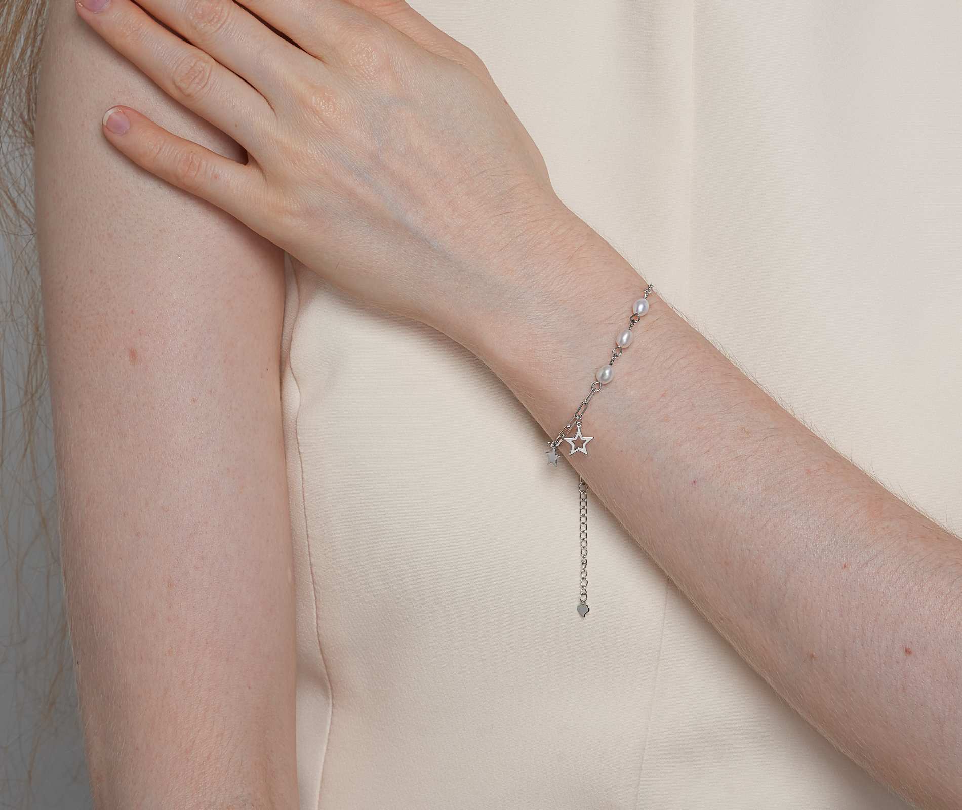 Shining Star Jewelry Women's Adjustable 925 Silver Smooth Star Fine Bracelet Shining Star Jewelry Women's Adjustable 925 Silver Smooth Star Fine Bracelet