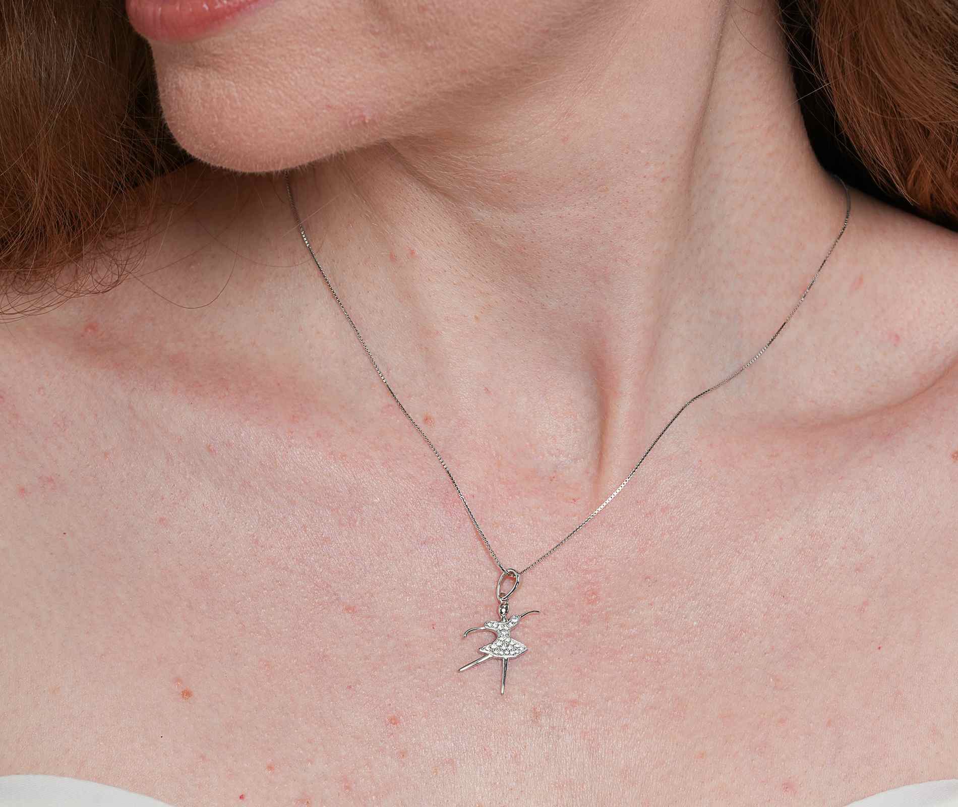 Shining Star Jewelry Adjustable Moissanite Dancing Girl Pendant Fine Necklace Shining Star Jewelry Adjustable Moissanite Dancing Girl Pendant Fine Necklace