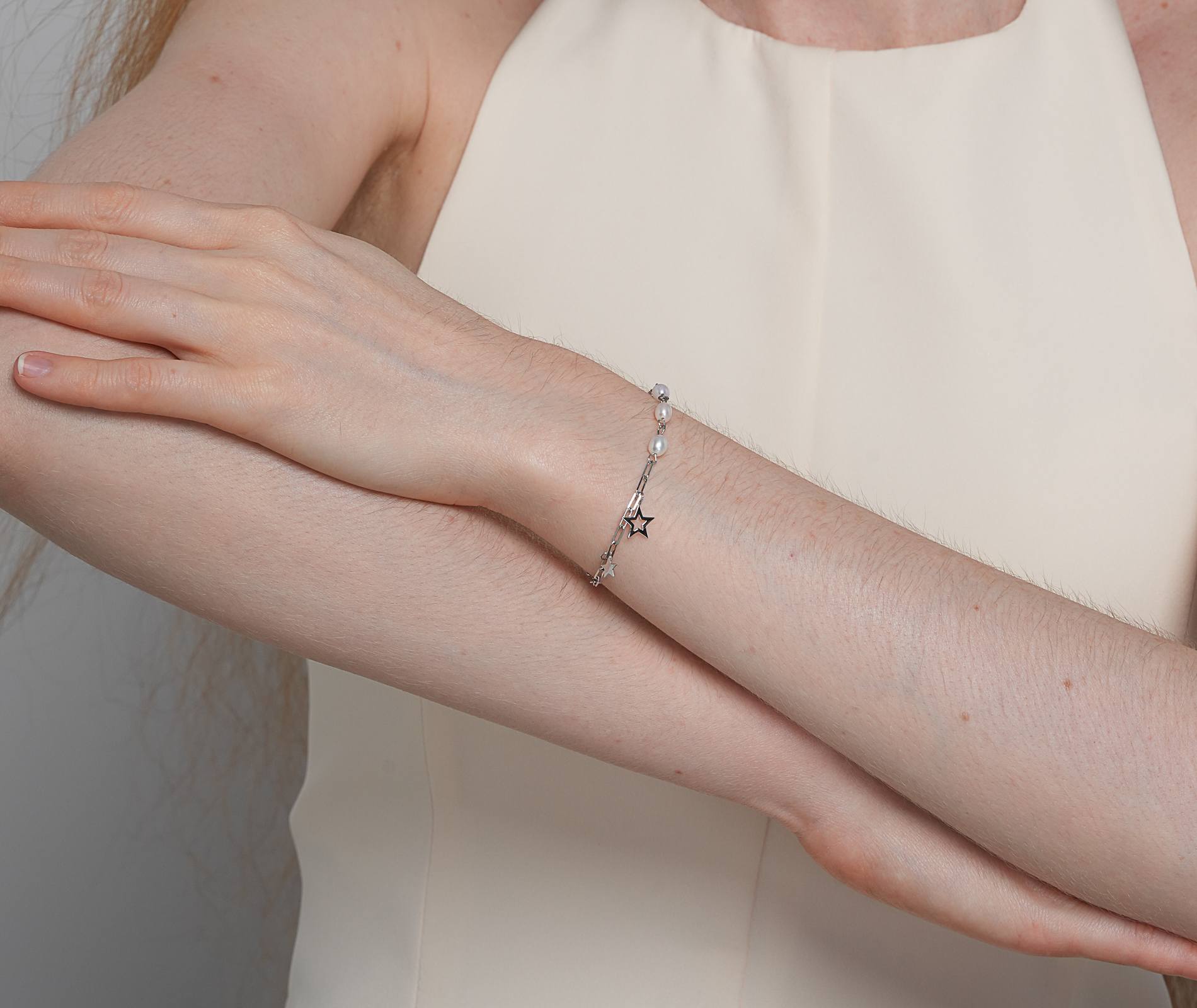 Shining Star Jewelry Women's Adjustable 925 Silver Smooth Star Fine Bracelet Shining Star Jewelry Women's Adjustable 925 Silver Smooth Star Fine Bracelet