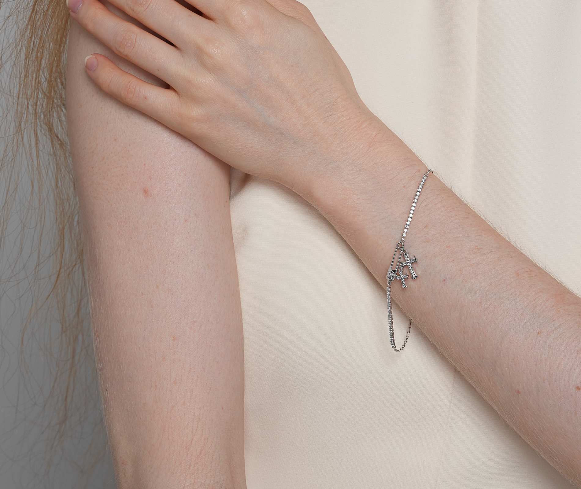 Shining Star Jewelry Adjustable Women's Zircon Charms Gothic Cross Fine Bracelet Shining Star Jewelry Adjustable Women's Zircon Charms Gothic Cross Fine Bracelet