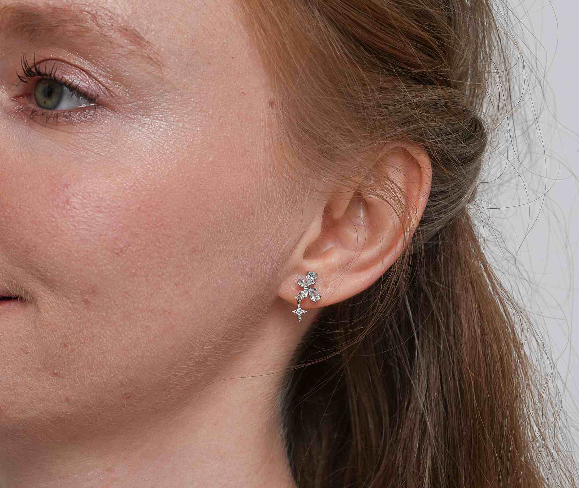 Shining Star Jewelry Fine Jewelry Silver Butterfly Earrings For Girls Shining Star Jewelry Fine Jewelry Silver Butterfly Earrings For Girls