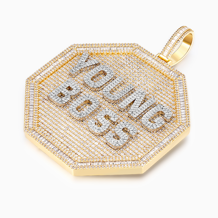 Shining Star Jewelry Custom Hip Hop Iced Out Cubic Zirconia Solid Letter Pendant