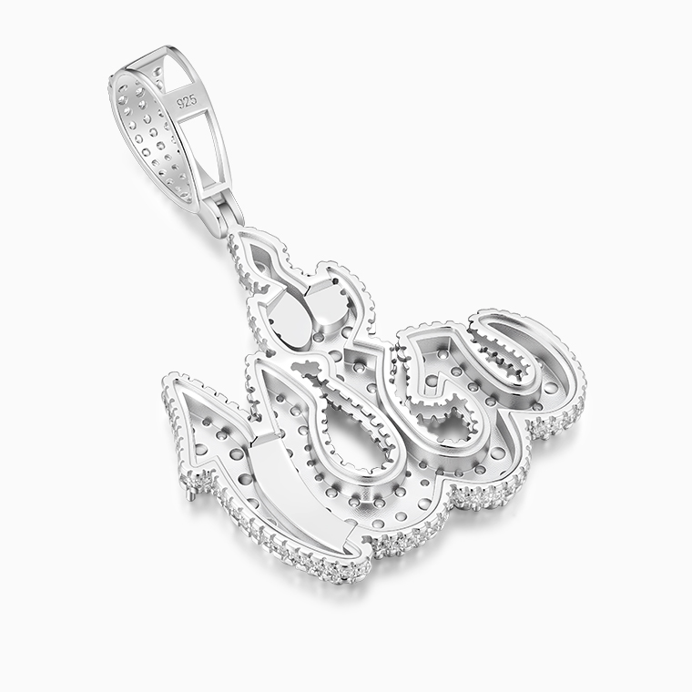 Shining Star Jewelry Pass Diamond Tester Bling Moissanite Islam Allah Pendant
