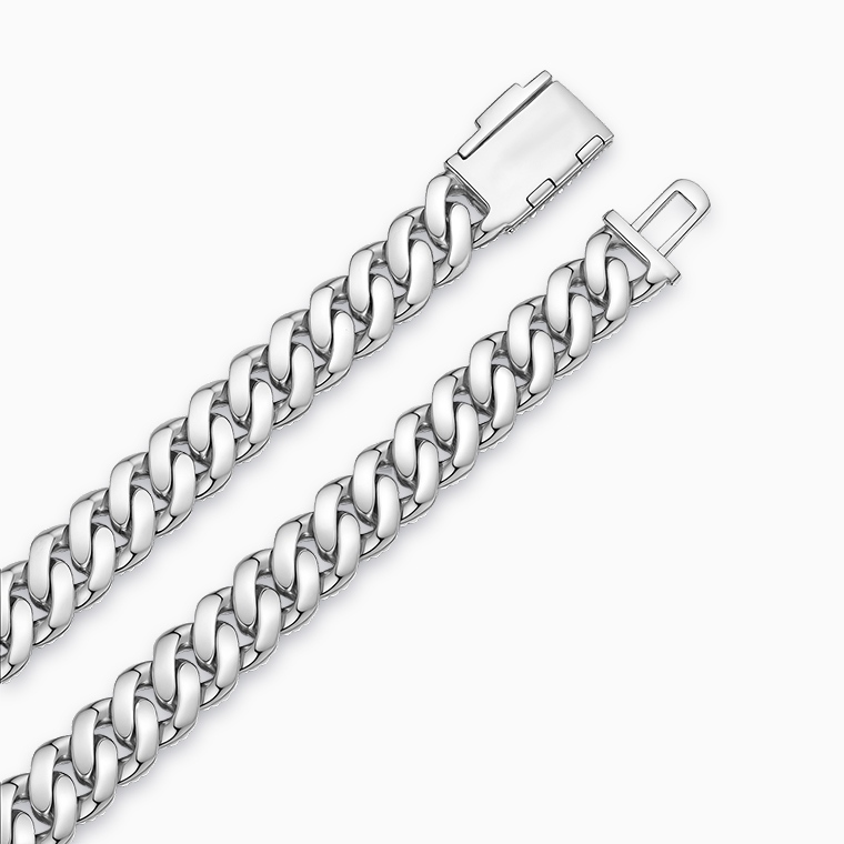 Shining Star Jewelry 14mm Sterling Silver Iced Out VVS Moissanite Cuban Necklace Shining Star Jewelry 14mm Sterling Silver Iced Out VVS Moissanite Cuban Necklace