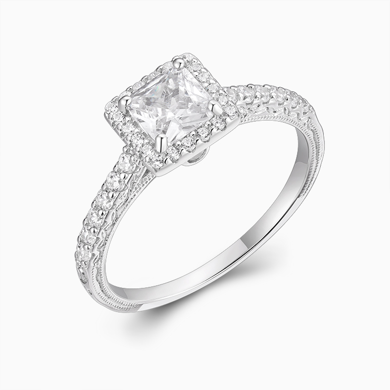 Moissanite sterling silver women's ring | Moissanite hip hop jewelry manufacturer