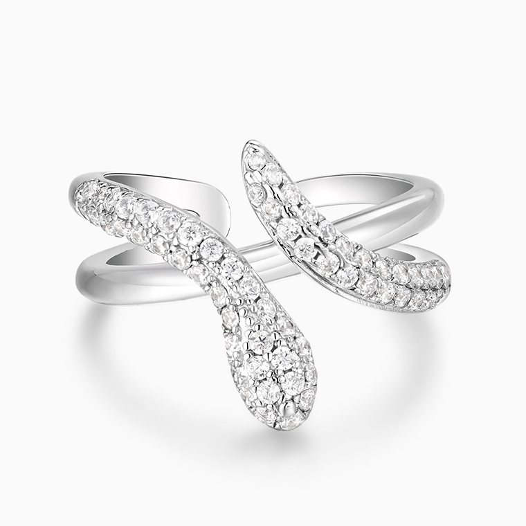 Shining Star Jewelry Adjustable Moissanite Three Dimensional Snake Open Ring Shining Star Jewelry Adjustable Moissanite Three Dimensional Snake Open Ring