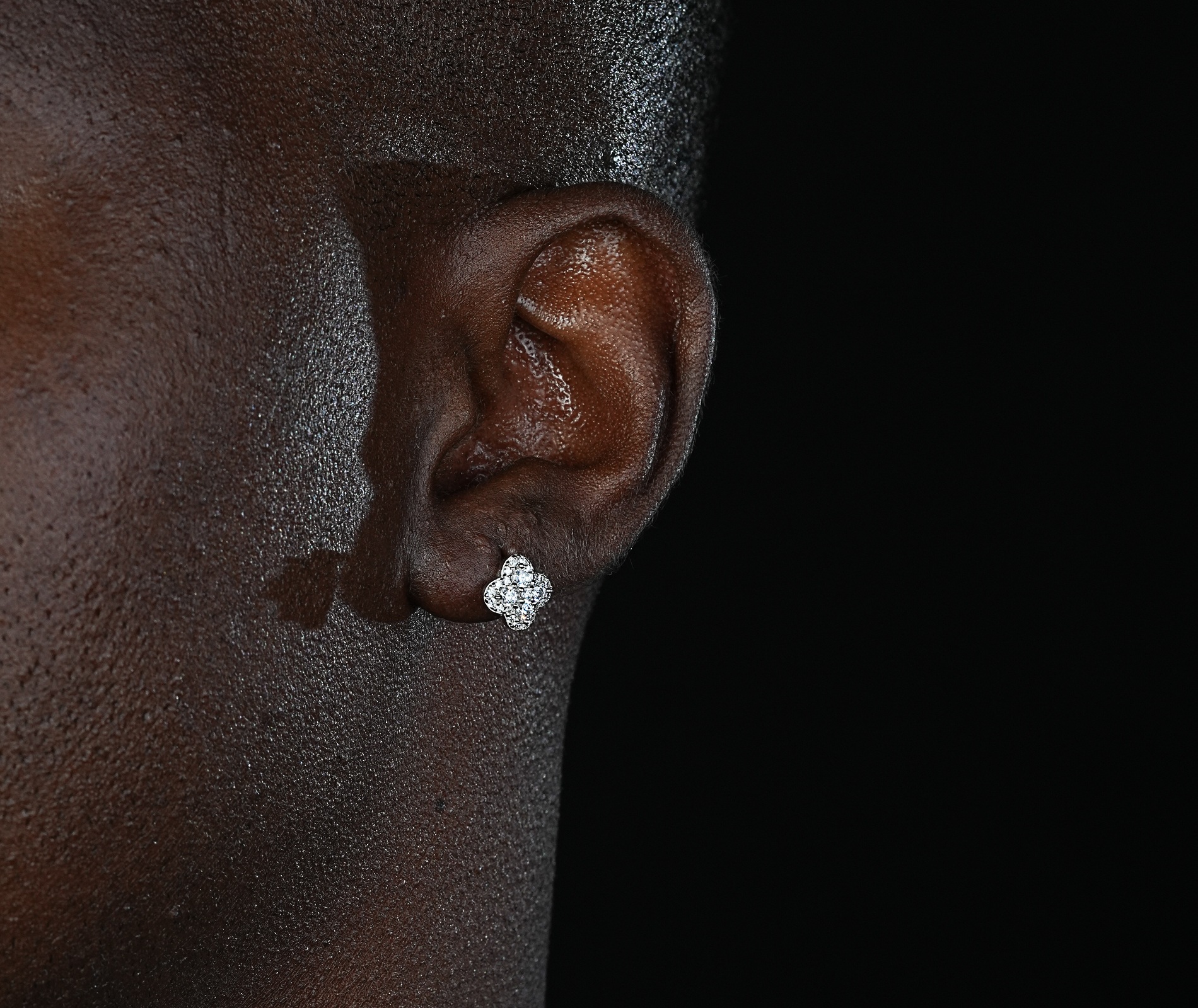Shining Star Jewelry Men Iced Out Moissanite Flower Shape Cluster Earrings