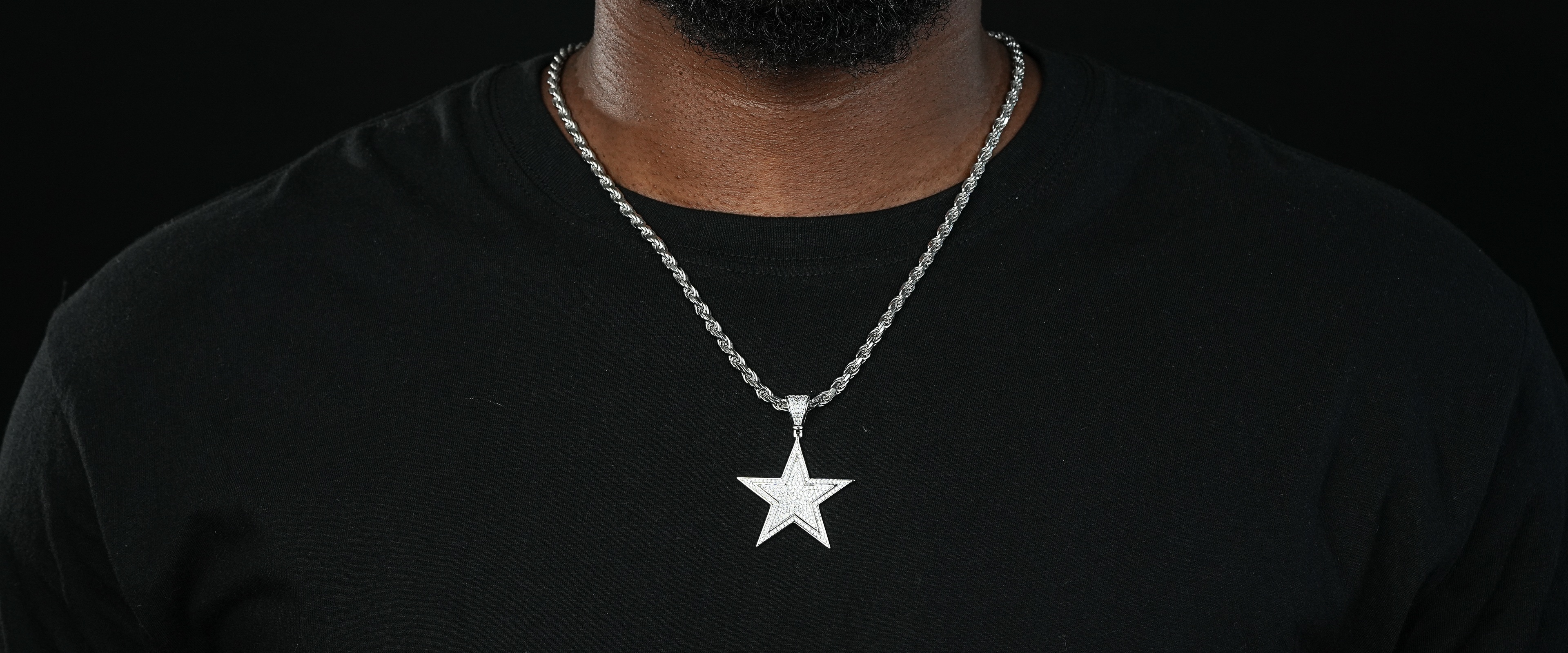 Shining Star Jewelry Fine Men Hiphop Iced Cz Star Pendant Necklaces Shining Star Jewelry Fine Men Hiphop Iced Cz Star Pendant Necklaces