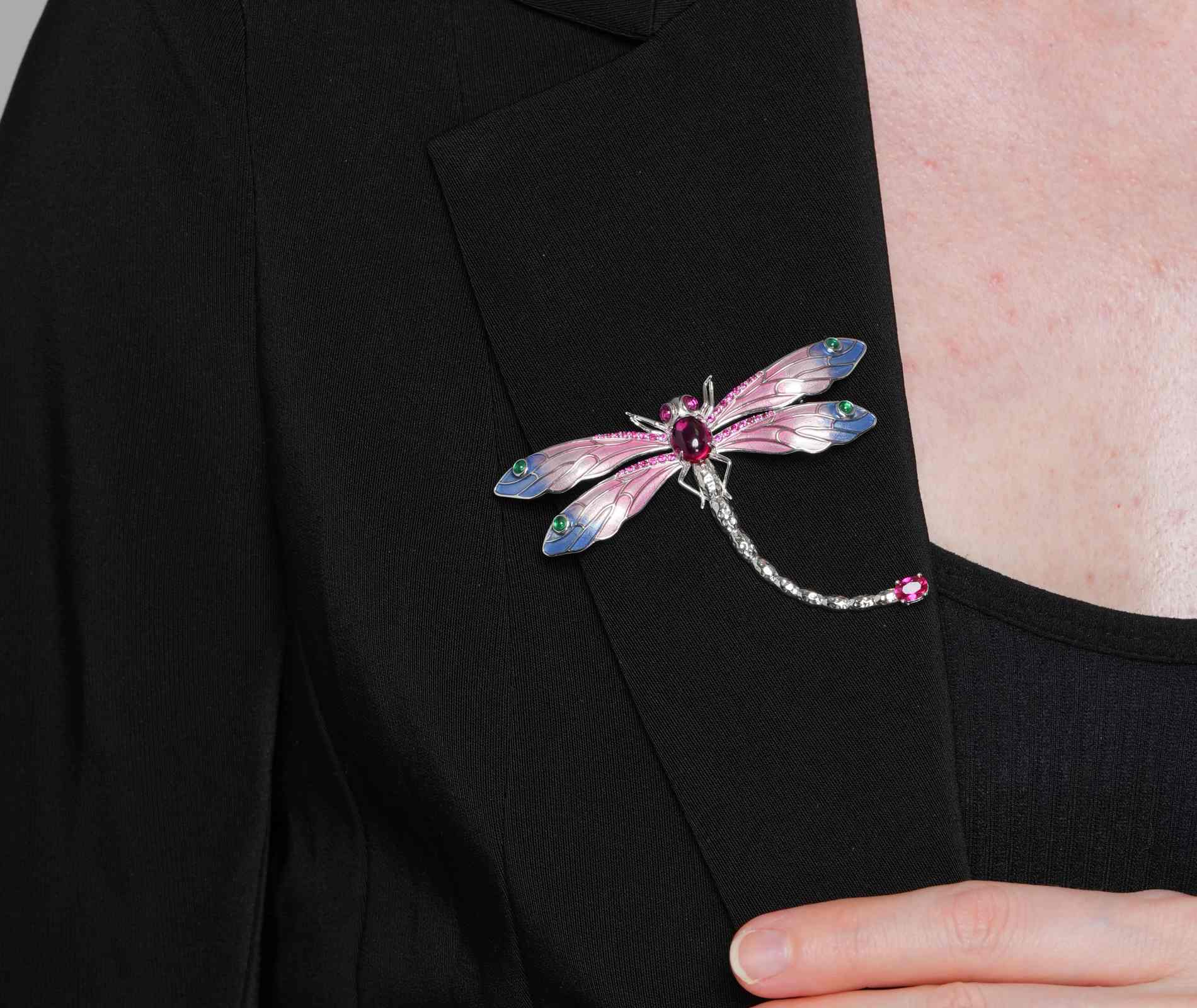 Shining Star Jewelry 925 Sterling Silver Colored Gemstone Dragonfly Brooch Women Shining Star Jewelry 925 Sterling Silver Colored Gemstone Dragonfly Brooch Women