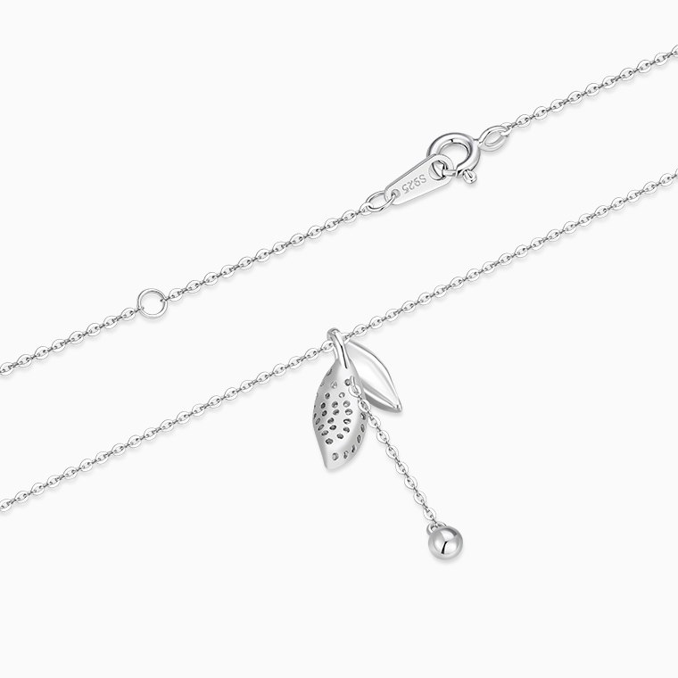 Shining Star Jewelry Adjustable CZ 925 Silver Leaves Pendant Fine Necklace Women Shining Star Jewelry Adjustable CZ 925 Silver Leaves Pendant Fine Necklace Women
