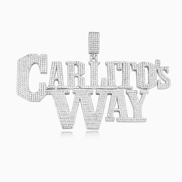 Shining Star Jewelry Custom Big Size 925 Silver Moissanite Letter Name Pendant