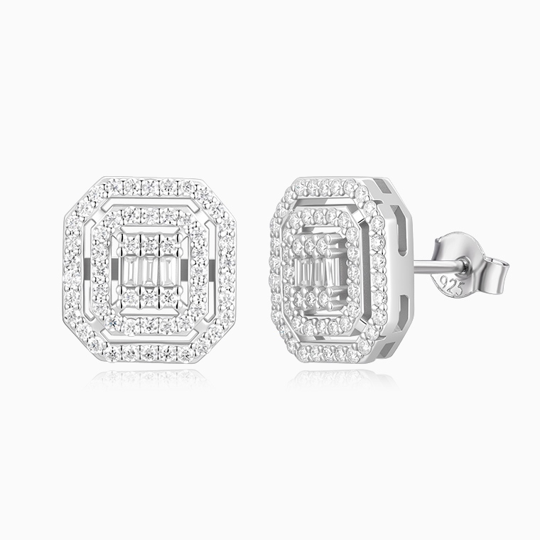 Shining Star Jewelry Sterling Silver Moissanite Engagement Bridal Jewelry Set Shining Star Jewelry Sterling Silver Moissanite Engagement Bridal Jewelry Set