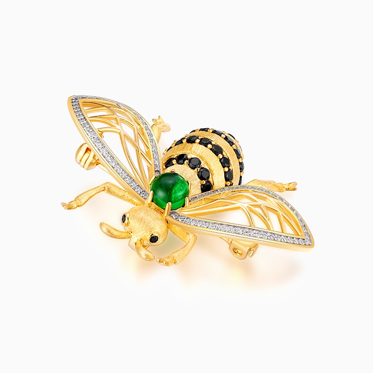 Shining Star Jewelry Women's Gemstone Colored Zircon 925 Silver Bee Brooch Shining Star Jewelry Women's Gemstone Colored Zircon 925 Silver Bee Brooch
