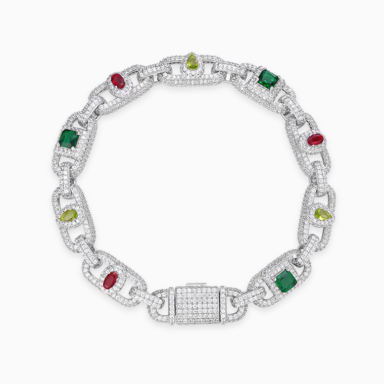 High Quality Men's 925 Sterling Silver Moissanite Bracelet–Hypoallergenic,Fade-resistant
