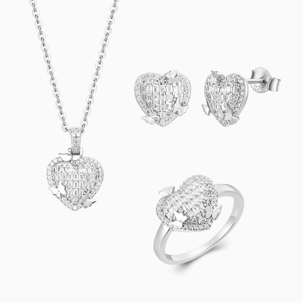 925 Sterling Silver & Moissanite Jewelry Sets