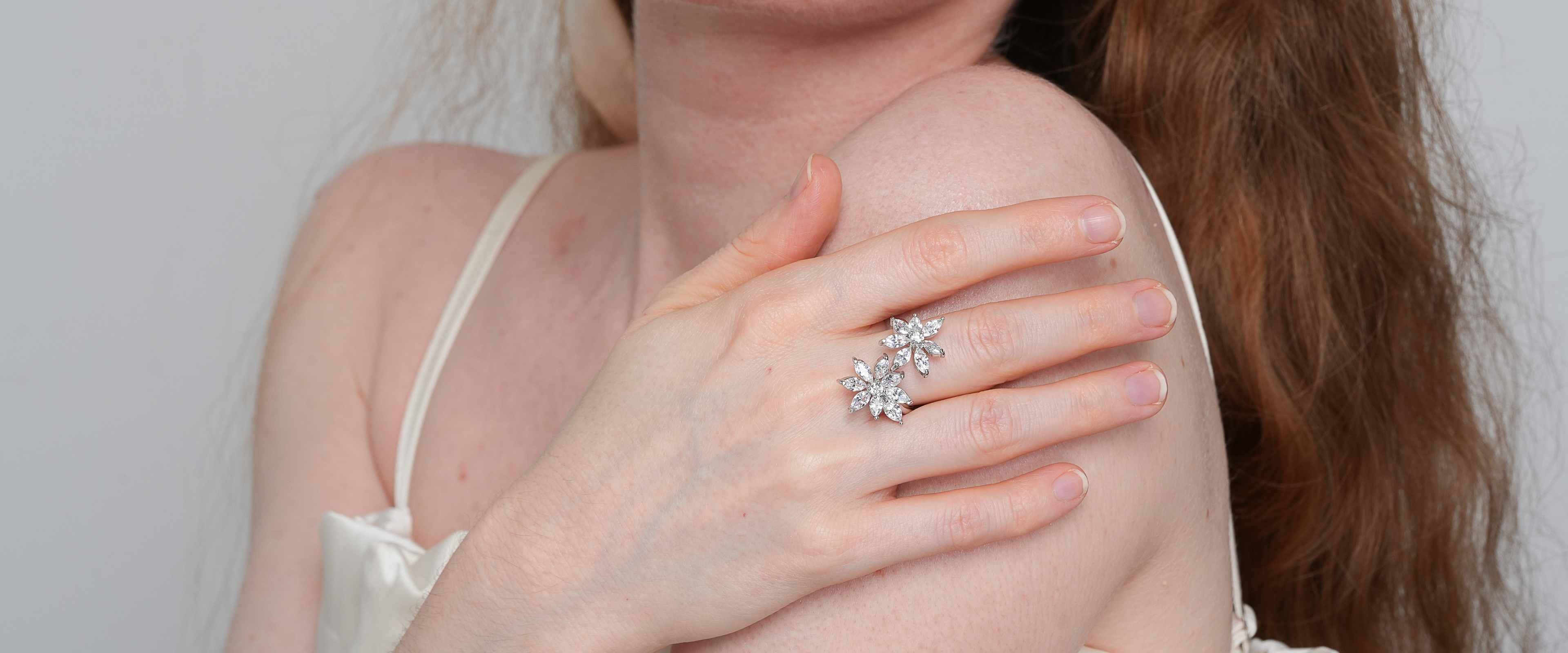 Shining Star Jewelry 925 Sterling Silver Zircon Flower Ring Gift For Women Shining Star Jewelry 925 Sterling Silver Zircon Flower Ring Gift For Women