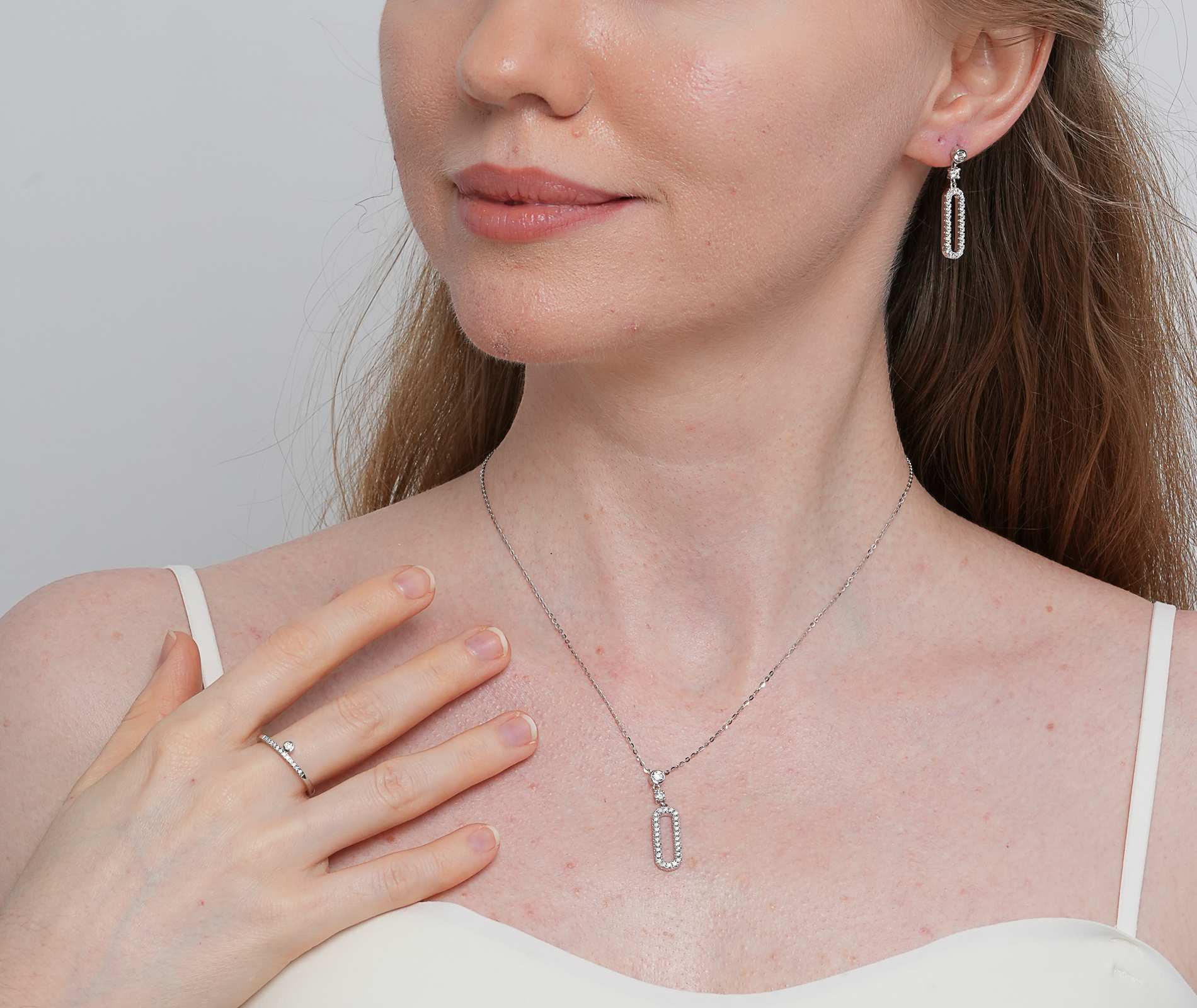 Shining Star Jewelry Geometry Fine Moissanite 3 Piece Jewelry Sets For Women Shining Star Jewelry Geometry Fine Moissanite 3 Piece Jewelry Sets For Women