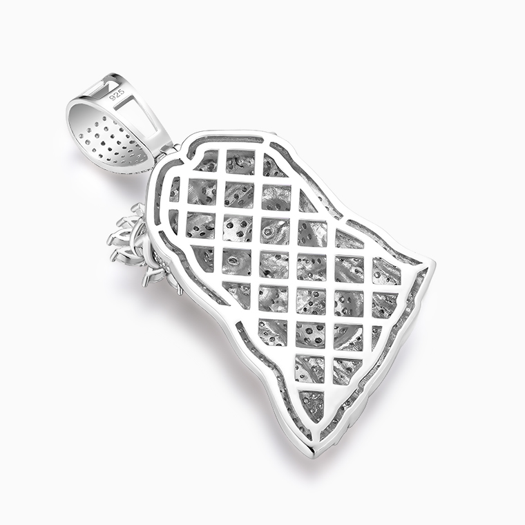 Shining Star Jewelry Bling Bling Iced 5A CZ 925 Silver Christian Jesus Pendant