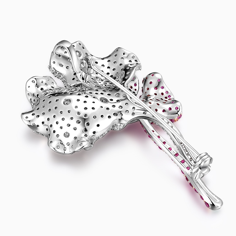 Shining Star Jewelry Elegant Style 925 Silver Colored Zircon Ginkgo Leaf Brooch Shining Star Jewelry Elegant Style 925 Silver Colored Zircon Ginkgo Leaf Brooch