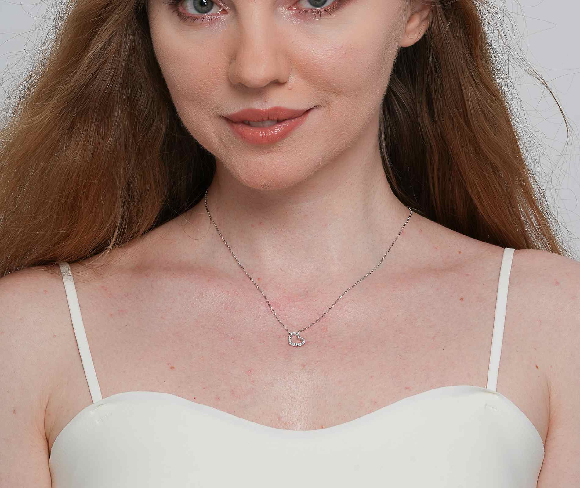 Shining Star Jewelry Lover Gift Zircon Hollow Heart Pendant Fine Necklace Women Shining Star Jewelry Lover Gift Zircon Hollow Heart Pendant Fine Necklace Women