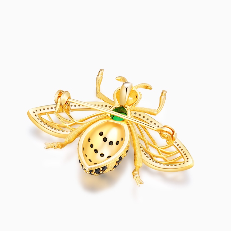 Shining Star Jewelry Women's Gemstone Colored Zircon 925 Silver Bee Brooch Shining Star Jewelry Women's Gemstone Colored Zircon 925 Silver Bee Brooch