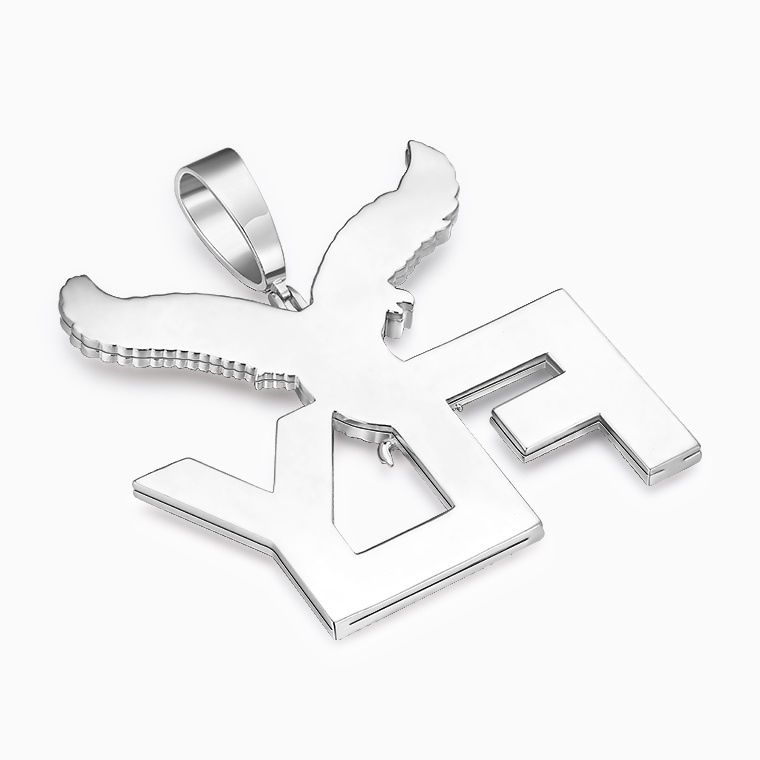Shining Star Jewelry Custom Hip Hop Animal Eagle Baguette Diamond Letter Pendant