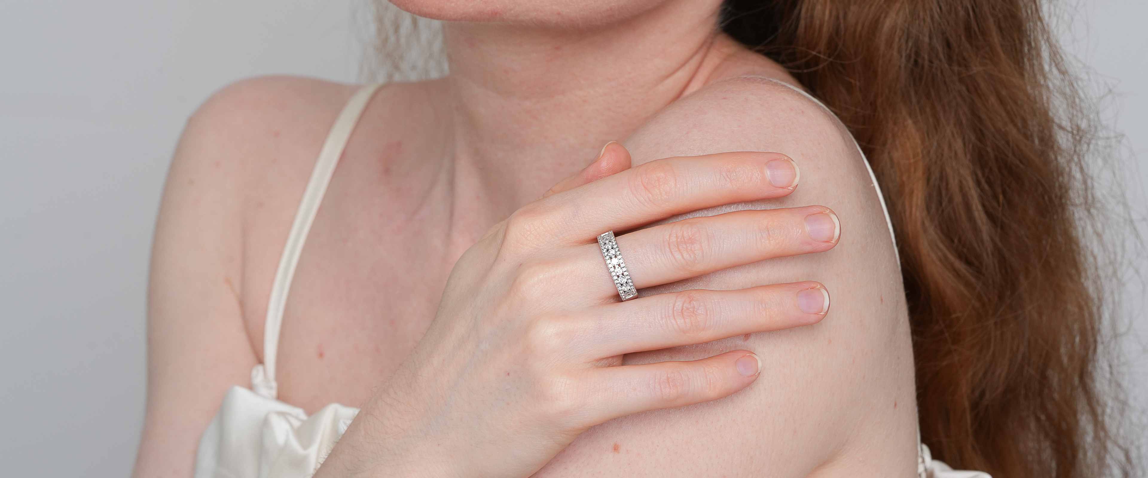 Shining Star Jewelry Moissanite Love Tokens Half Eternity Ring Gift For Women Shining Star Jewelry Moissanite Love Tokens Half Eternity Ring Gift For Women