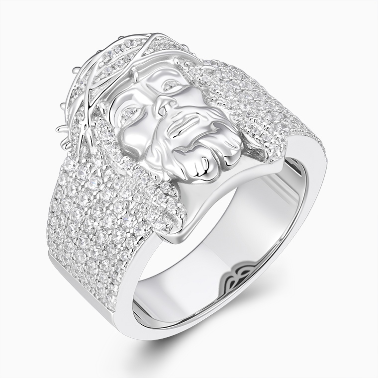 925 Sterling Silver Men's Ring | Moissanite Inlaid 925 Sterling Silver Men's Ring | Moissanite Inlaid