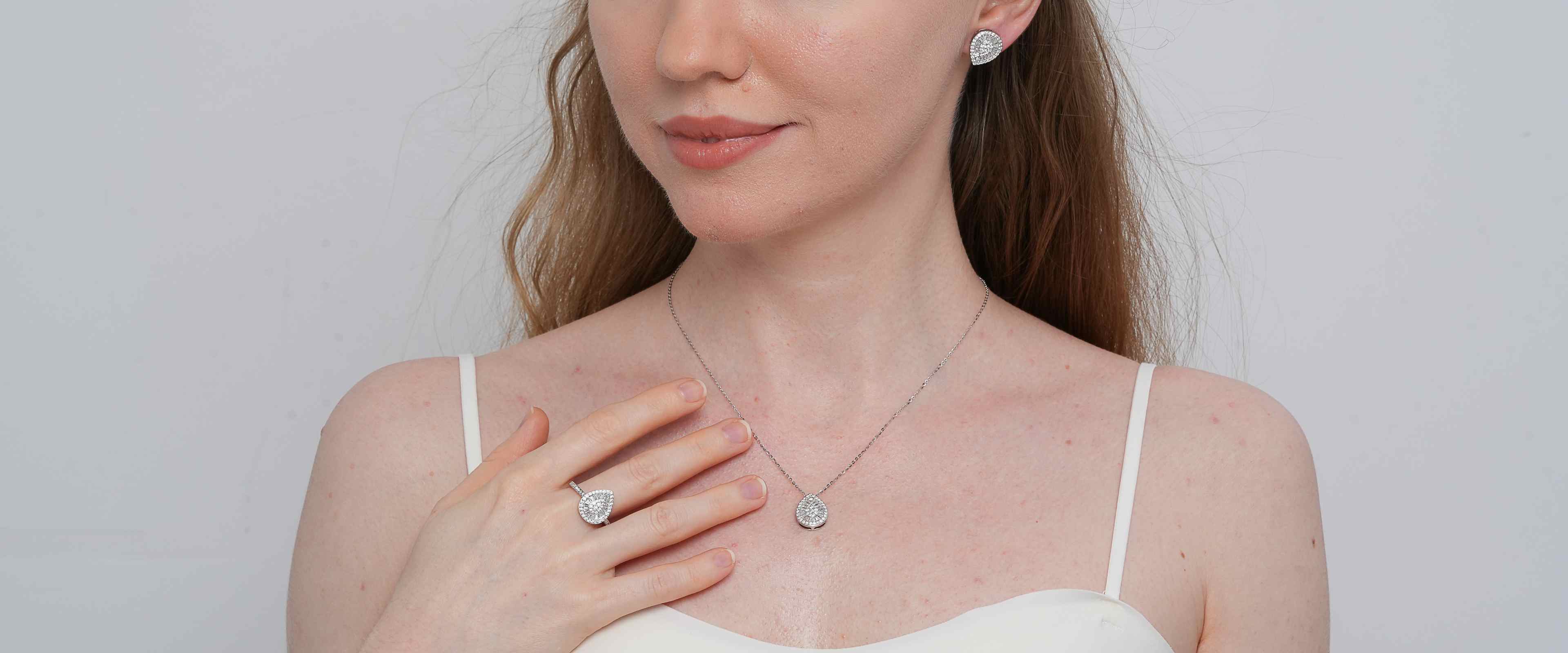 Shining Star Jewelry Ice Out Jewelry Sets Necklace Earrings Rings 3Pcs Set Shining Star Jewelry Ice Out Jewelry Sets Necklace Earrings Rings 3Pcs Set