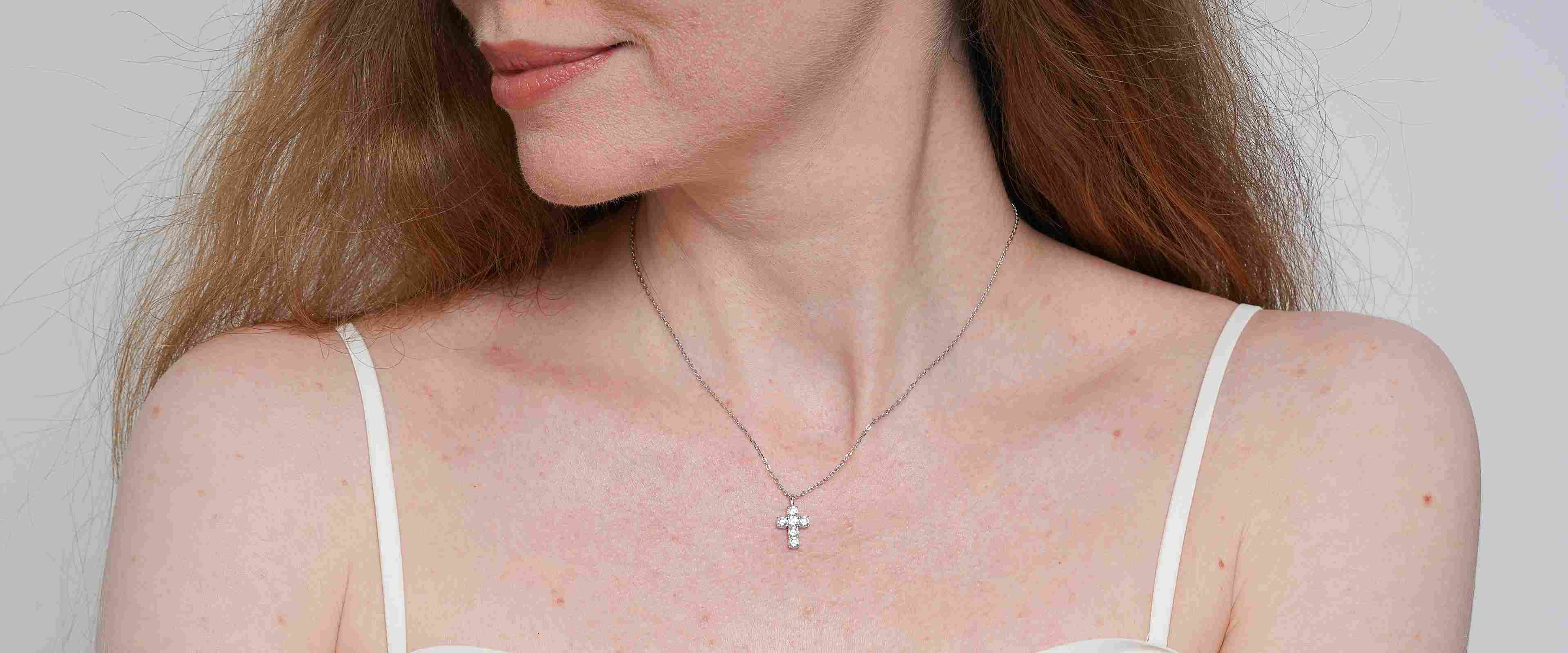 Shining Star Jewelry Adjustable VVS Moissanite Cross Pendant Fine Necklace Women Shining Star Jewelry Adjustable VVS Moissanite Cross Pendant Fine Necklace Women