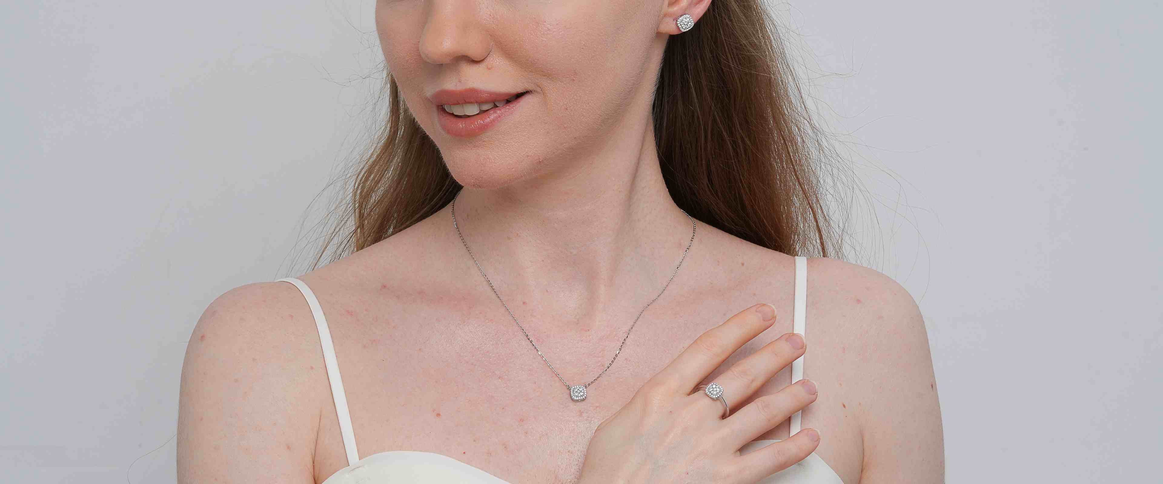 Shining Star Jewelry Women Halo Moissanite Silver Set For Wedding Party Jewelry Shining Star Jewelry Women Halo Moissanite Silver Set For Wedding Party Jewelry