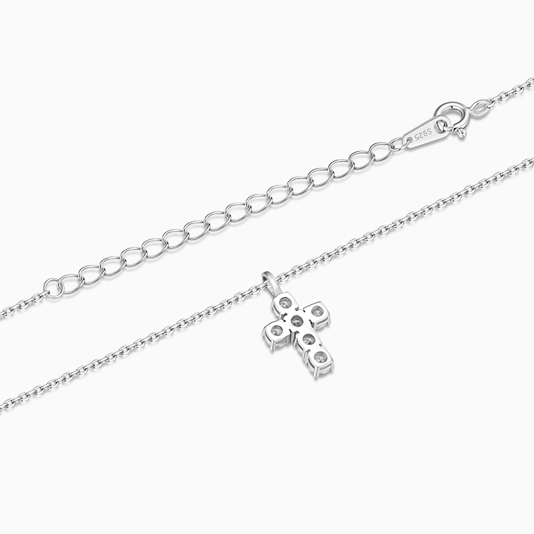 Shining Star Jewelry Adjustable VVS Moissanite Cross Pendant Fine Necklace Women Shining Star Jewelry Adjustable VVS Moissanite Cross Pendant Fine Necklace Women