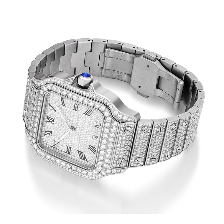 Iced Out Moissanite Mechanical Watch | Moissanite Men's Watch Wholesaler